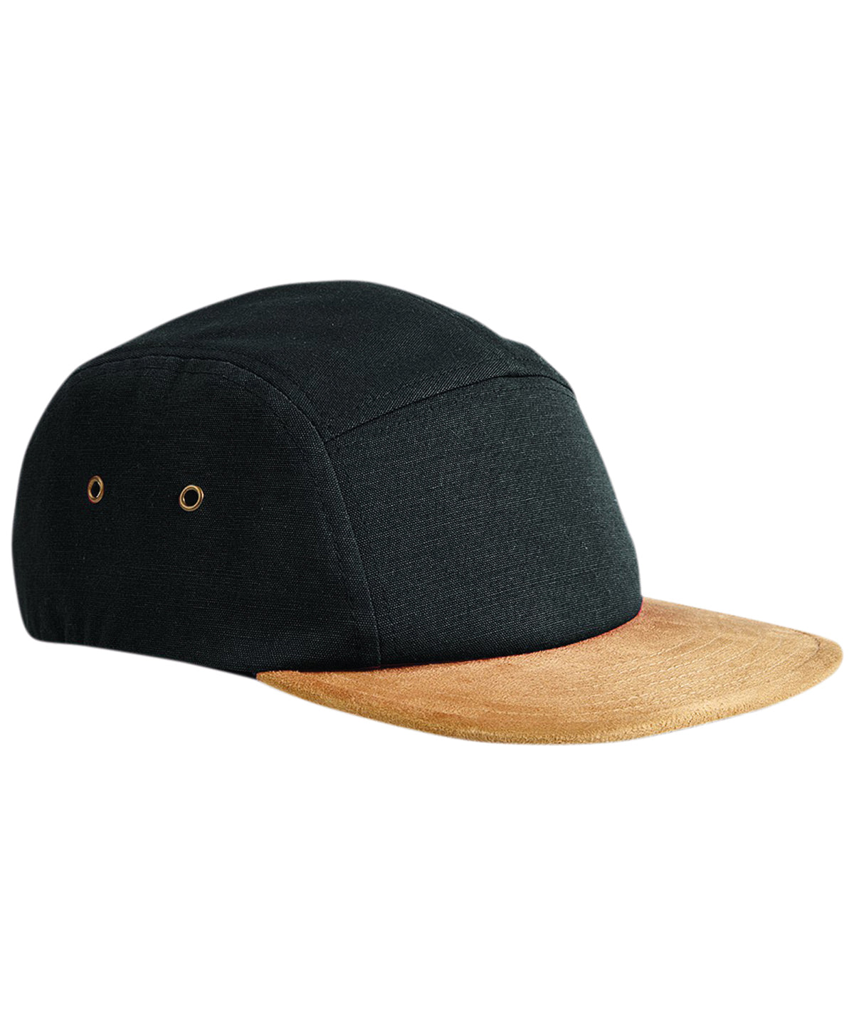 Suede 5-Panel Cap - Black