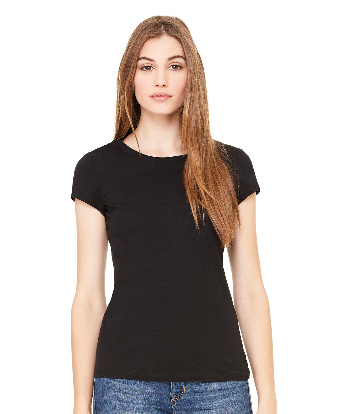 Sheer mini rib crew neck t-shirt