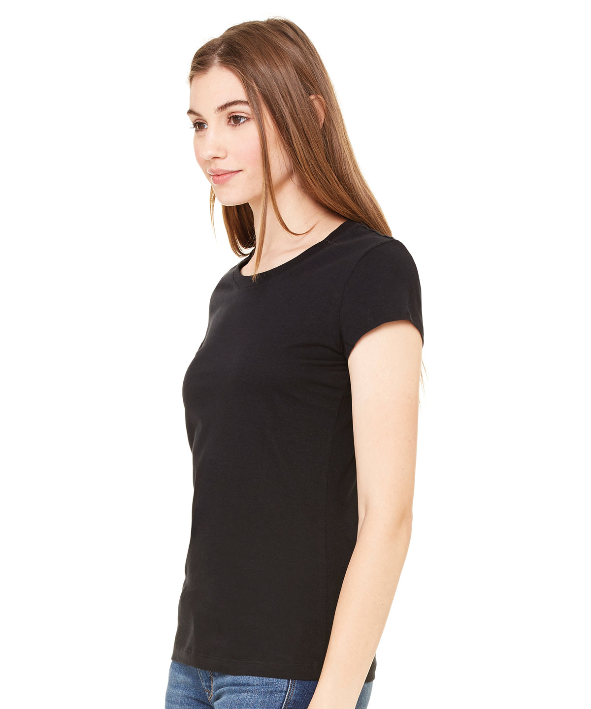 Sheer mini rib crew neck t-shirt