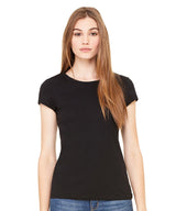 Sheer mini rib crew neck t-shirt