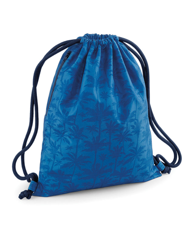 Drawstring Gym Bag - Indigo Palm