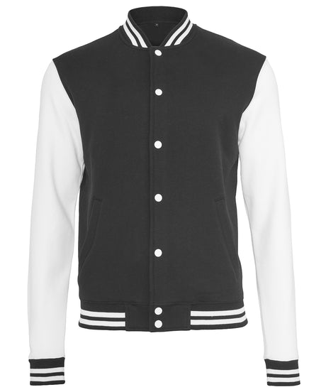 Unisex Basic College Jacket - Black/White