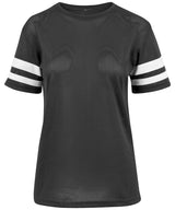 Womens Stylish Striped Sleeve Tee - Black/White