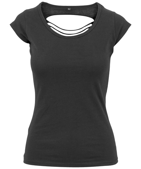 Womens Lightweight Back cut Tee - Black