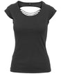 Womens Lightweight Back cut Tee - Black