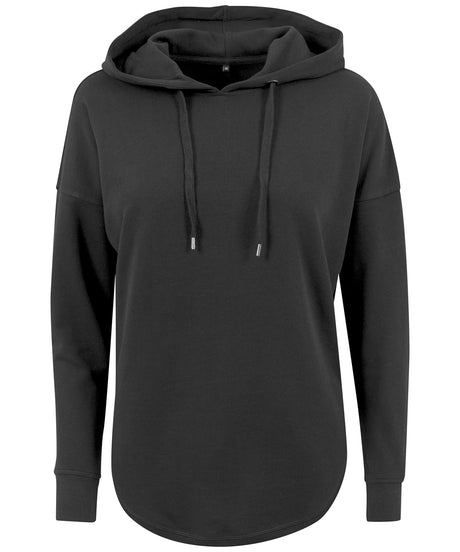 Womens Oversized Rounded Hoodie - Black