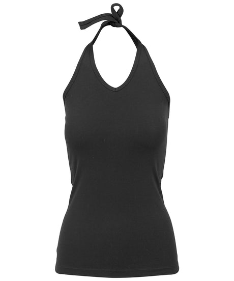 Womens Halter Neck Vest - Black