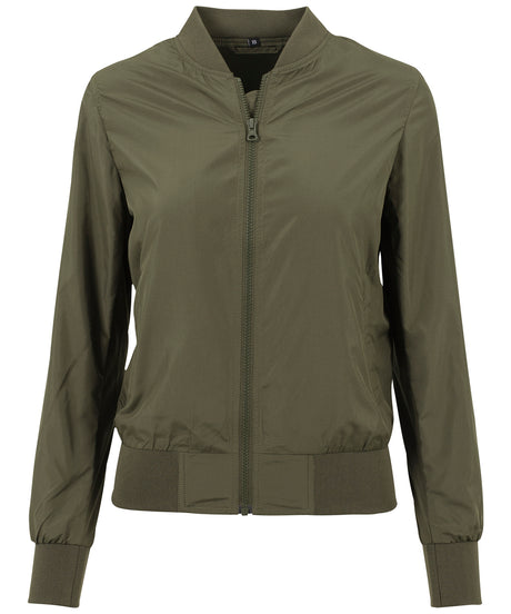 Womens Bomber Jacket - Dark Olive