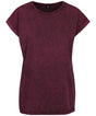 Women's acid washed extended shoulder tee