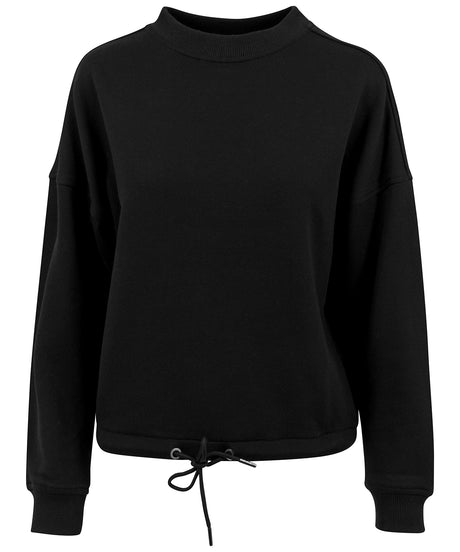 Womens Drawstring Oversized Sweatshirts - Black