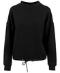 Womens Drawstring Oversized Sweatshirts - Black