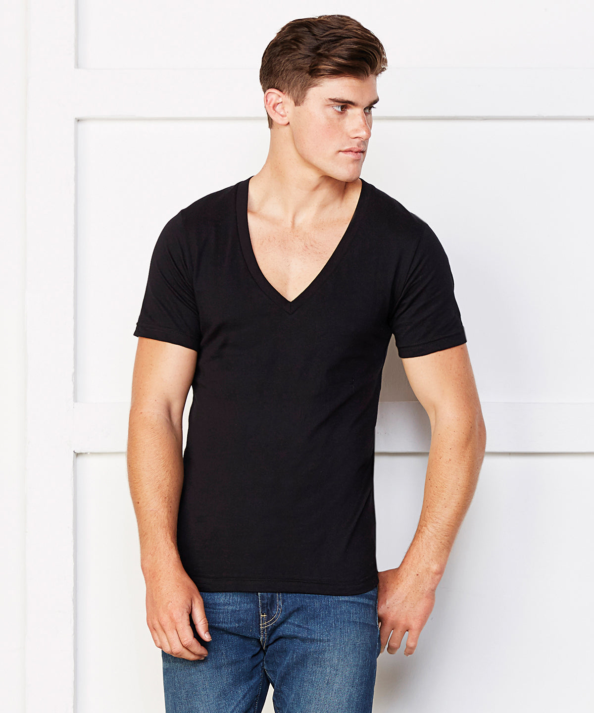 Deep V-Neck T-Shirt - Red