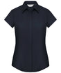 Women's cap sleeve polycotton easycare fitted poplin shirt