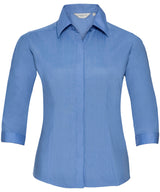 Women's ¾ sleeve polycotton easycare fitted poplin shirt