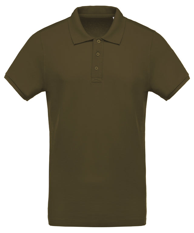 Men's organic piqué short-sleeved polo shirt