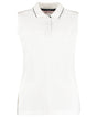 Womens Sleeveless Polo Shirt - Classic Fit - White/Navy