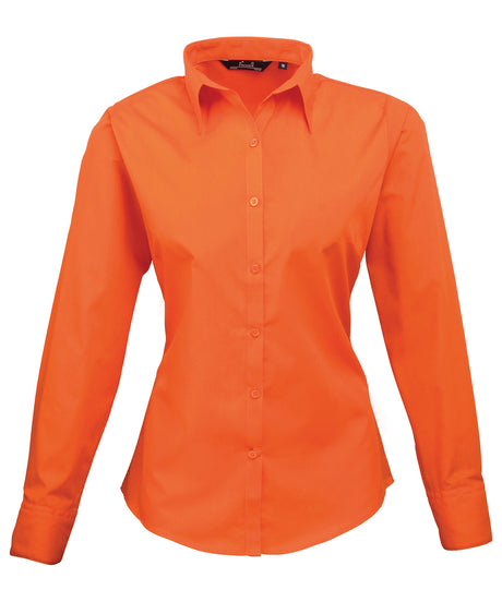 Classic Long Sleeve Blouse for Women - Orange