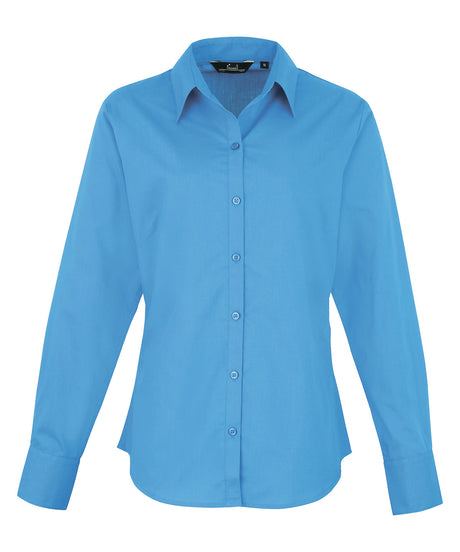 Classic Long Sleeve Blouse for Women - Sapphire