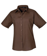 Classic Women's Short Sleeve Blouse - Brown