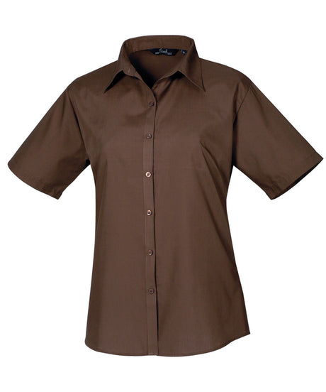 Classic Women's Short Sleeve Blouse - Brown