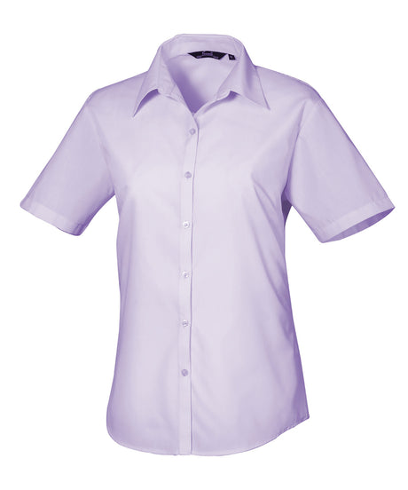 Women's short sleeve poplin blouse