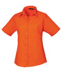 Women's short sleeve poplin blouse - Orange