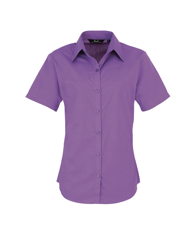 Classic Women's Short Sleeve Blouse - Rich Violet