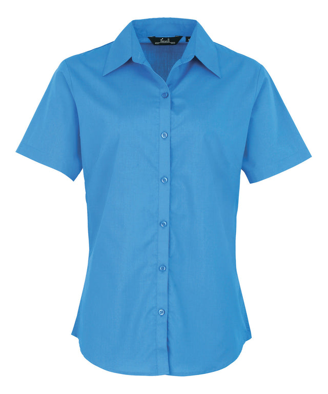 Women's short sleeve poplin blouse