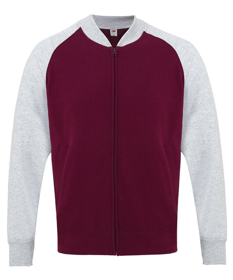 Cozy Baseball Jacket - Burgundy/Heather Grey