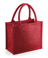 Mini Shimmer Jute Gift Bag - Red/Gold