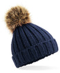 Cozy Pom Pom Beanie for Kids - Navy