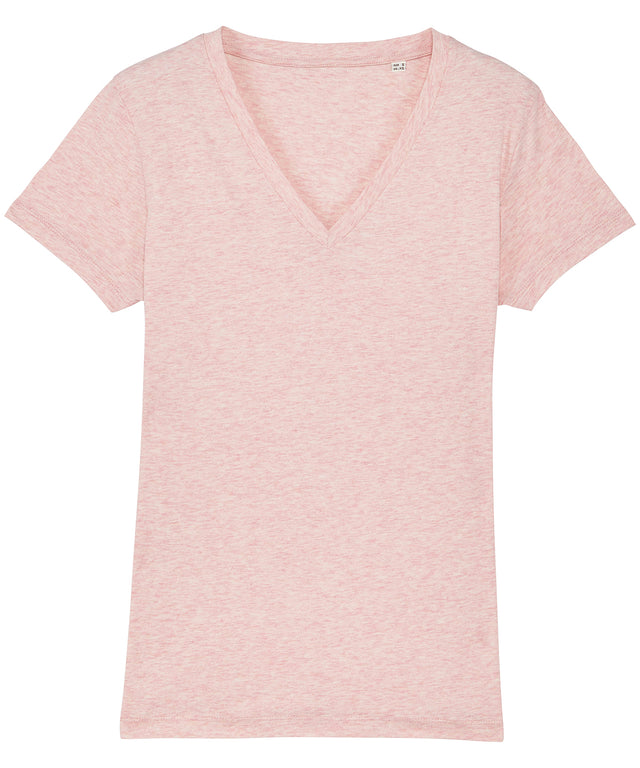 Women's V-Neck T-Shirt - Cream Heather Pink