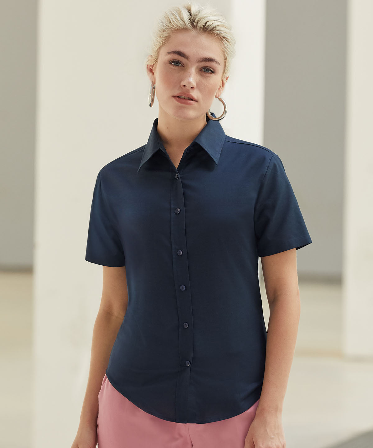 Women's Oxford short sleeve shirt