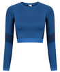 Women's seamless panelled long sleeve crop top