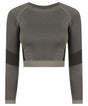 Women's seamless panelled long sleeve crop top