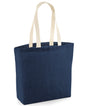 Natural Jute Tote Bag - Navy/Natural