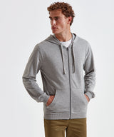 Men's coastal vintage wash loop back zip through hoodie