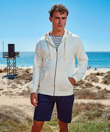 Men's coastal vintage wash loop back zip through hoodie