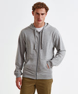 Men's coastal vintage wash loop back zip through hoodie