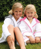 Kids Hooded Bathrobe - White/Anthracite Grey