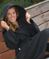 Hooded Waffle Bathrobe - Light Pink