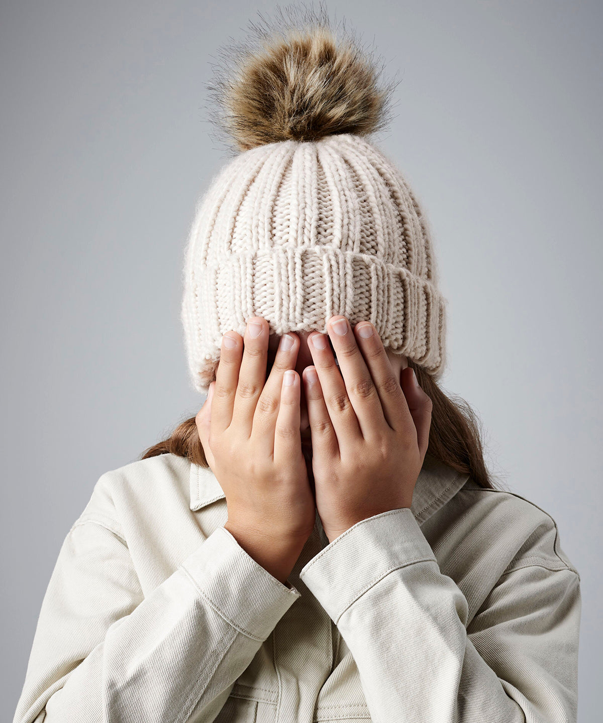 Cozy Pom Pom Beanie for Kids - Navy