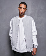 Classic Button up College Jacket  - Black/White