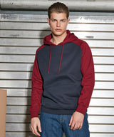 Basic Contrast Hoodie - Navy/Burgundy