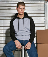 Basic Contrast Hoodie - Heather Grey/Black