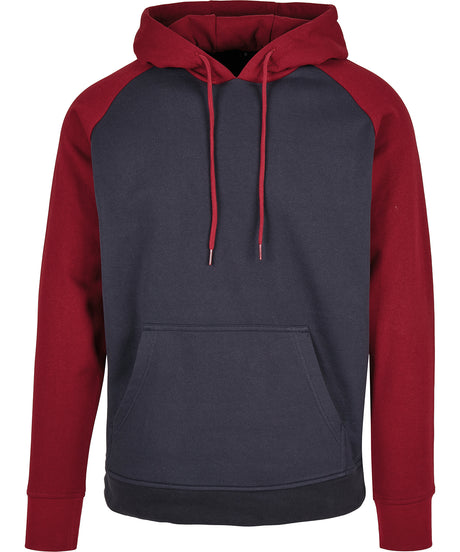 Basic Contrast Hoodie - Navy/Burgundy