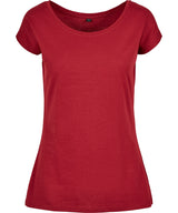 Womens Off the Shoulder Tee - Burgundy