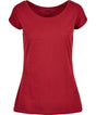 Womens Off the Shoulder Tee - Burgundy