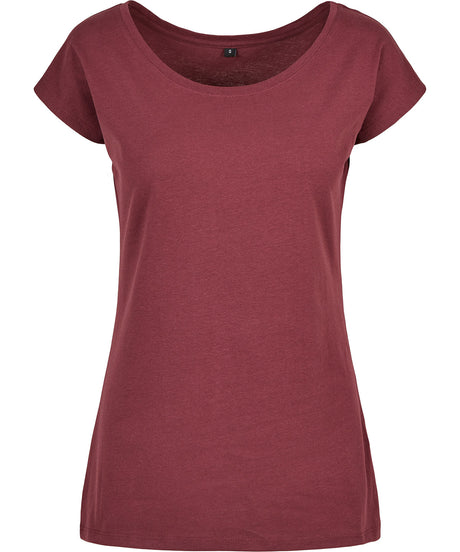 Womens Off the Shoulder Tee - Cherry