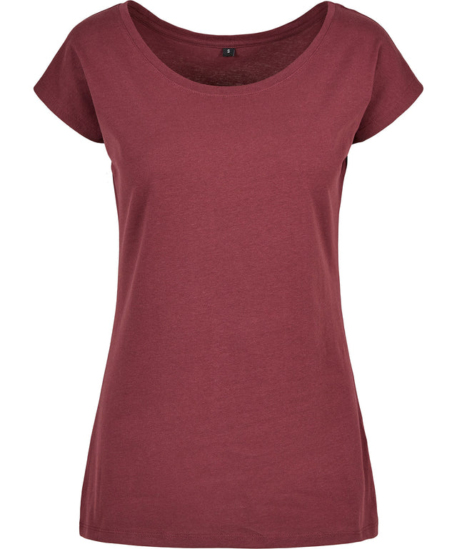 Womens Off the Shoulder Tee - Cherry